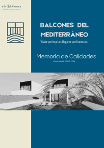 Portada de la Memoria de Calidades de Balcones del Mediterr&aacute;neo en Mutxamel, Alicante